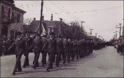 Royal Canadian Air Force marching in Yarmouth Nova Scotia